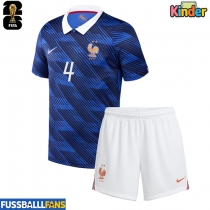Frankreich Dayot Upamecano #4 Heimtrikotsatz Kinder WM 2026 Kurzarm (+ Kurze Hosen)